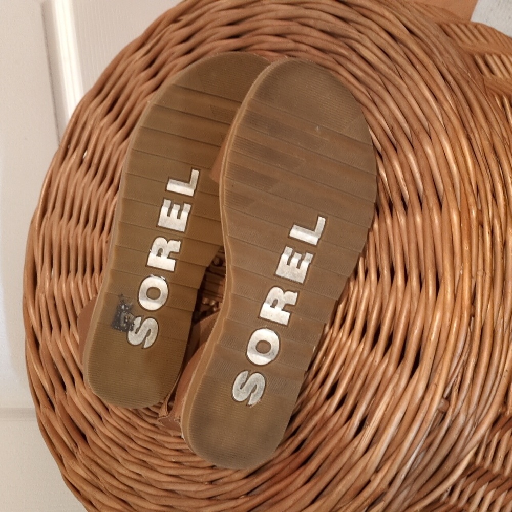 Sorel Ella Tan Leather Strapply Flats Womens 6 - Picture 4 of 7